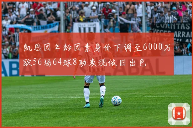 凯恩因年龄因素身价下调至6000万欧56场64球8助表现依旧出色